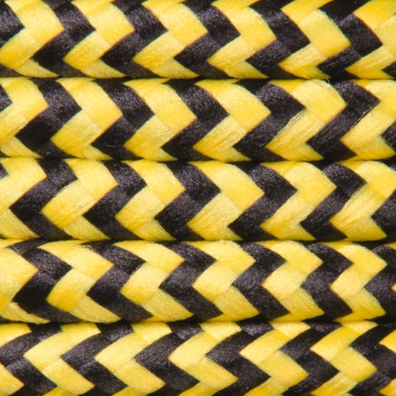 Kabel w oplocie poliestrowym 2 x 0,75 - pepitka żółto-czarna