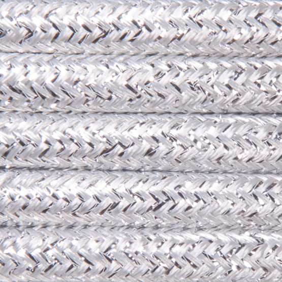 Kabel w oplocie brokatowym 2 x 0,75 - srebrny