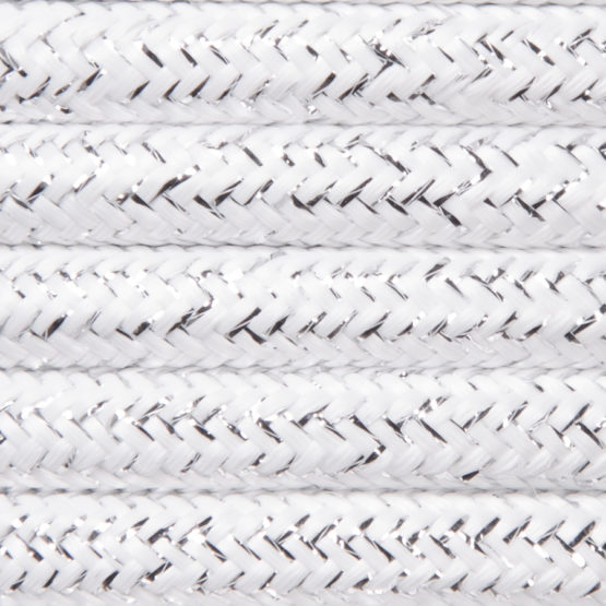 Kabel w oplocie brokatowym 2 x 0,75 - biały