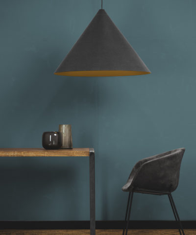 Duża lampa pokryta zamszem - Konko Light Velvet 80cm - kolor Anthracite